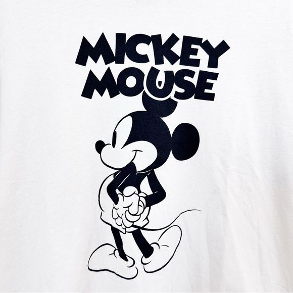🤍Disney Mickey Mouse Unisex Boxy Oversized T-Shirt Off White Size S - Picture 3 of 7